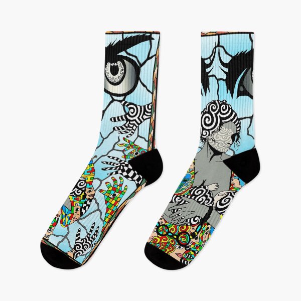 Item preview, Broken Smile – Surreal Psychedelic Art Depicting Struggle, Hope, and Feminine Strength designed and sold by DrawHandArt.