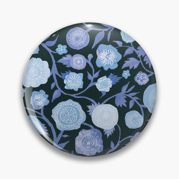 Item preview, Flower Power Hand painted blue watercolor flowers designed and sold by Goddessart.