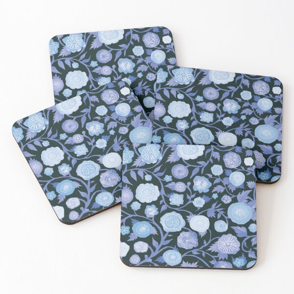 Item preview, Flower Power Hand painted blue watercolor flowers designed and sold by Goddessart.