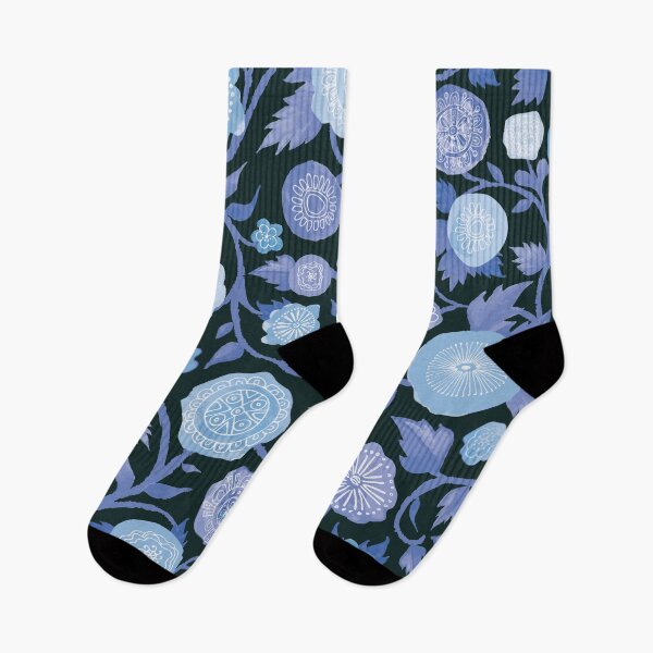 Item preview, Flower Power Hand painted blue watercolor flowers designed and sold by Goddessart.