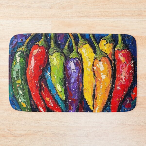Item preview, Abstract colorful chili peppers print designed and sold by dcrc.