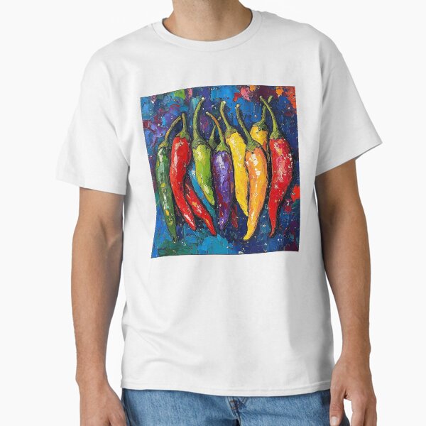 Item preview, Abstract colorful chili peppers print designed and sold by dcrc.
