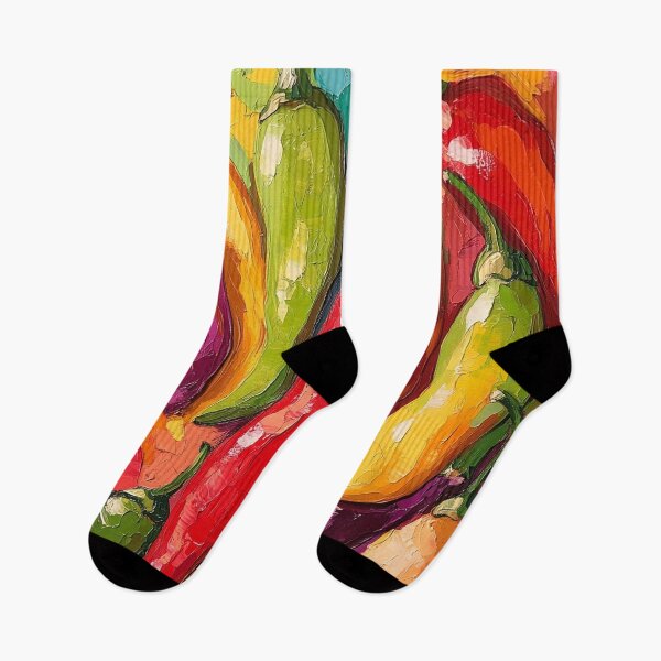 Item preview, Abstract colorful chili peppers print designed and sold by dcrc.