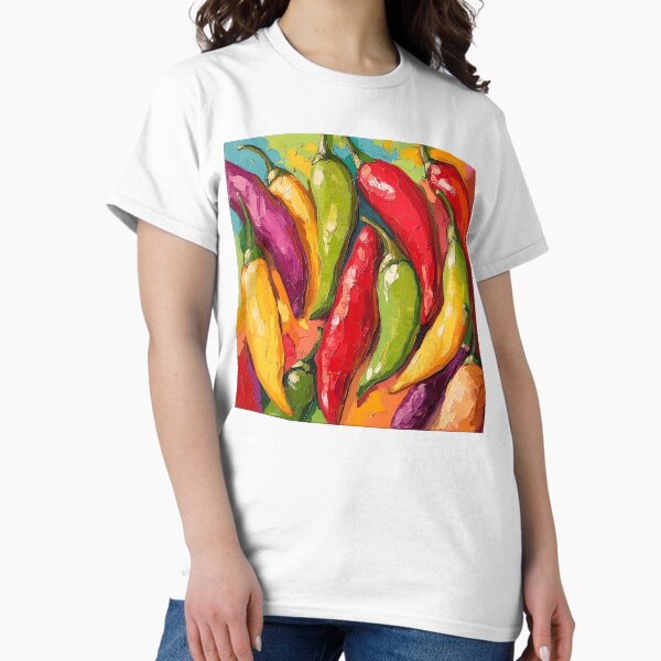 Item preview, Abstract colorful chili peppers print designed and sold by dcrc.