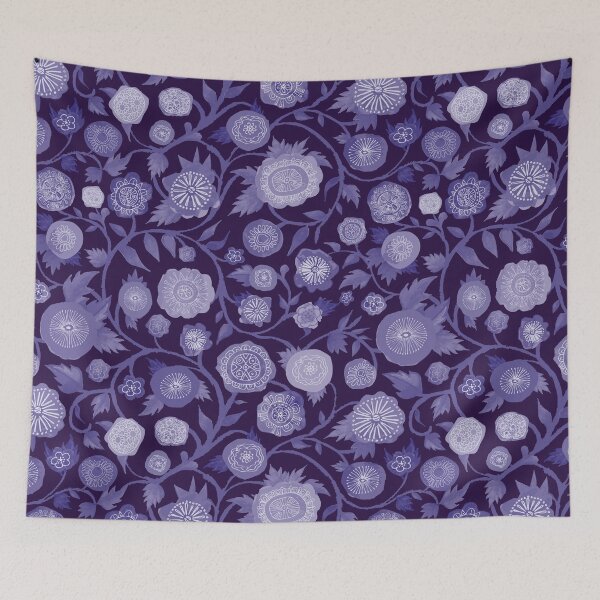 Item preview, Flower Power hand painted watercolor purple flowers designed and sold by Goddessart.