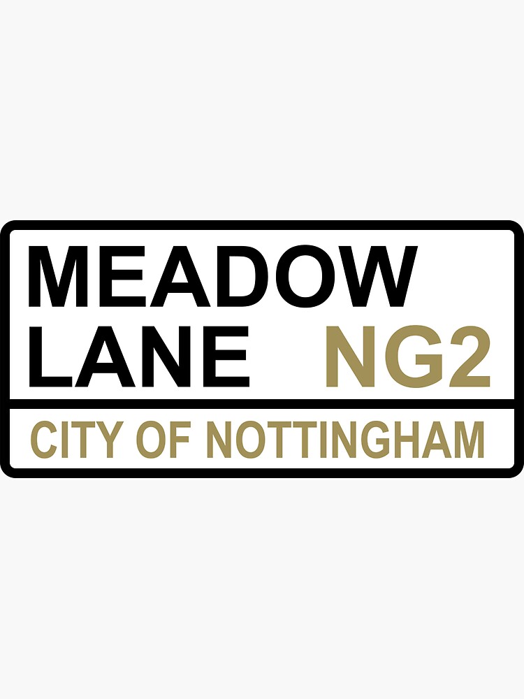 Thumbnail 3 of 3, Sticker, Notts County Meadow Lane Iconic Street Sign designed and sold by DelfDesign.