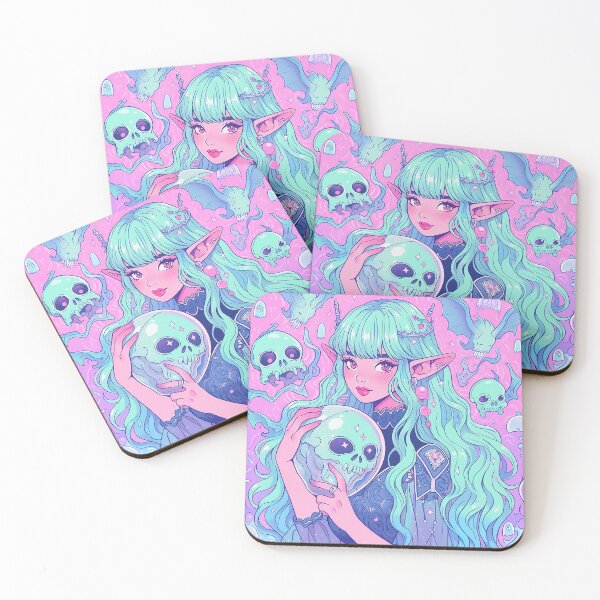 Item preview, Pastel Skull Witch Anime Girl designed and sold by bubblegoth.