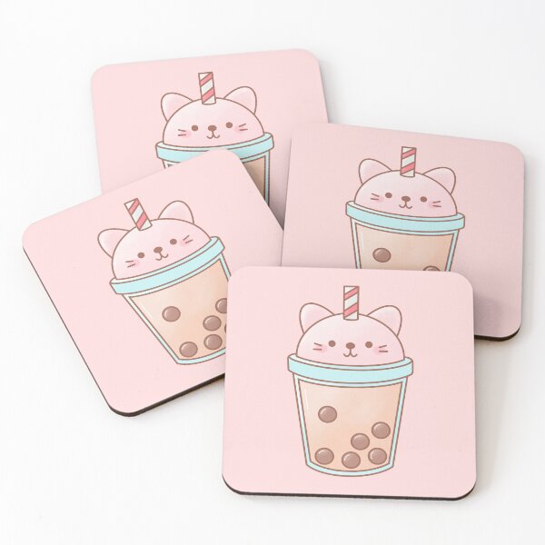 Item preview, Cute Little Cat Boba Pearl Bubble Milk Tea designed and sold by nuchz.