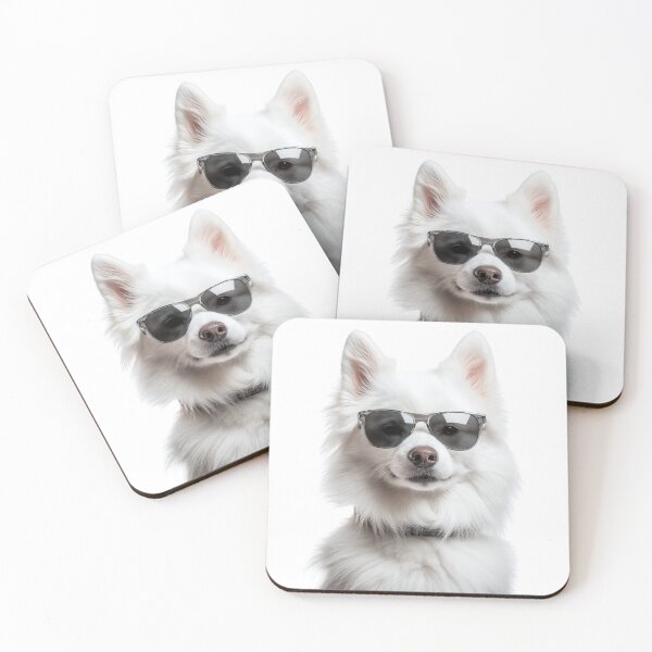 Item preview, Funny cool American Eskimo Dog wearing sunglasses designed and sold by LazyOwlStore.