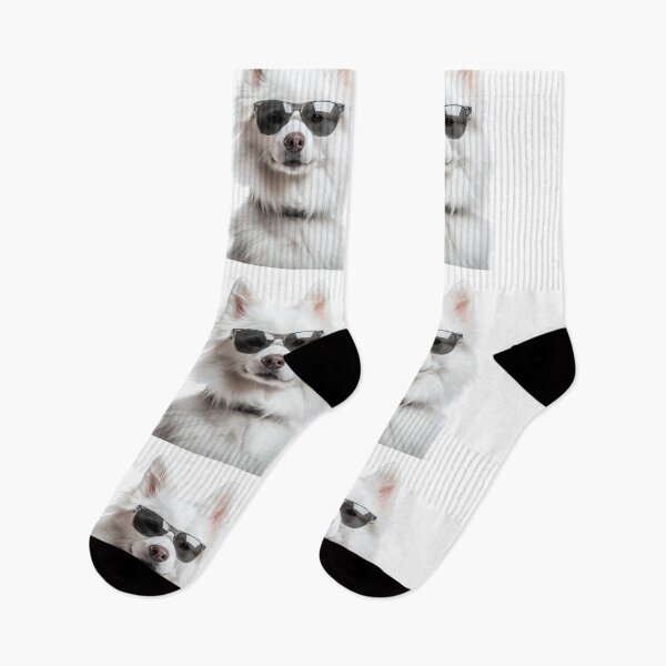 Item preview, Funny cool American Eskimo Dog wearing sunglasses designed and sold by LazyOwlStore.