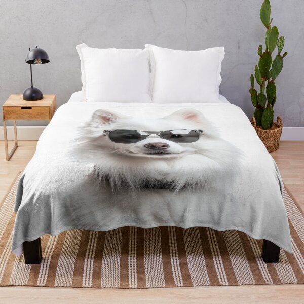Item preview, Funny cool American Eskimo Dog wearing sunglasses designed and sold by LazyOwlStore.