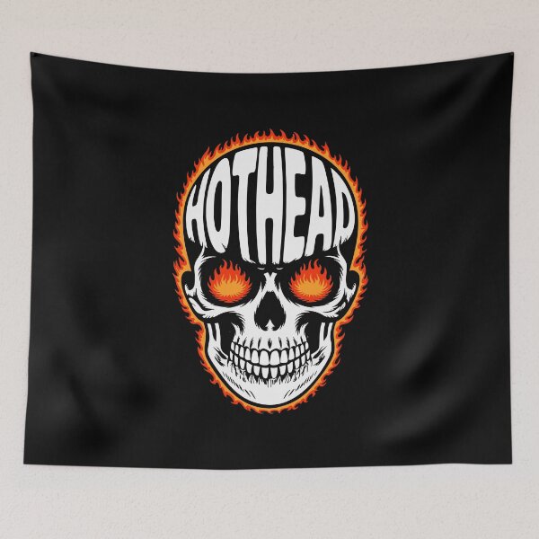 Item preview, Hothead Flaming Skull Design Edgy Gothic Art Temper Anger designed and sold by w1ckerman.