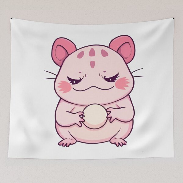 Item preview, Adorable Chubby Hamster Sticker – Cute Blush Pink Hamster Holding a Snack designed and sold by InsightA.
