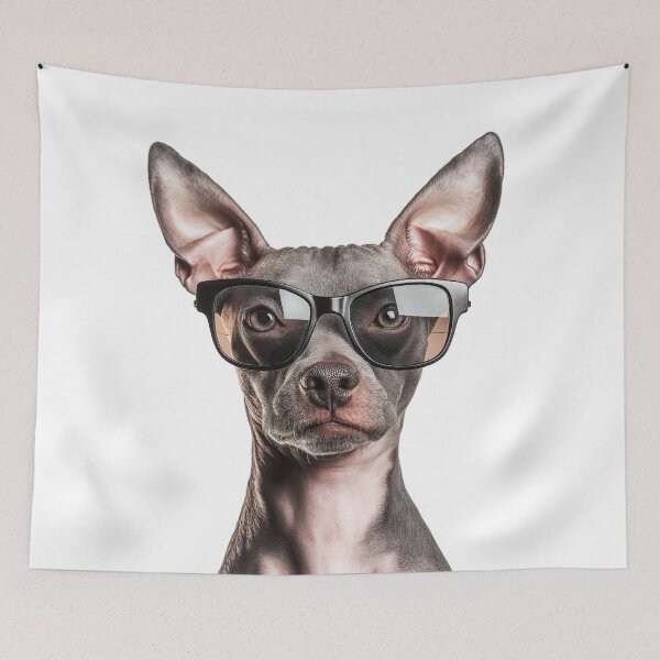Item preview, Funny cool American hairless terrier Dog wearing sunglasses designed and sold by LazyOwlStore.