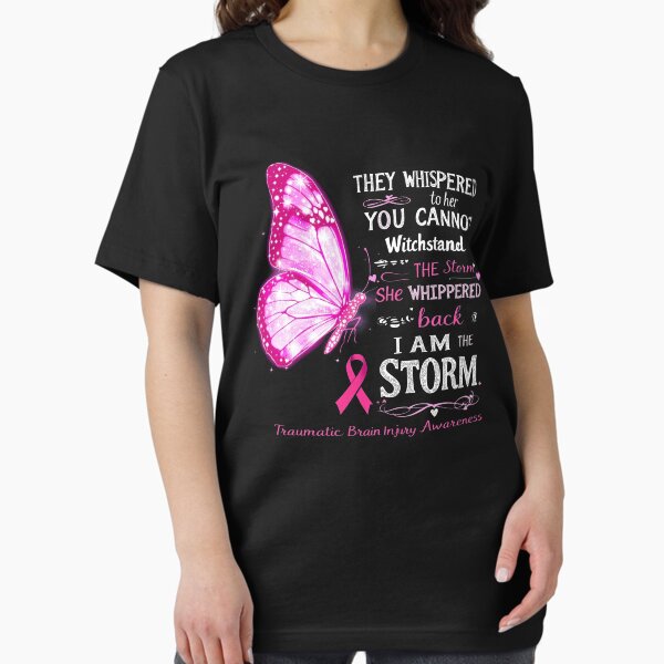 Item preview, She Whispered Back I Am The Storm Traumatic Brain Injury Awareness Butterfly designed and sold by queenzoid.