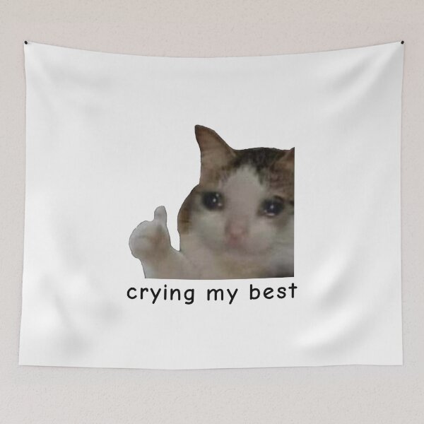 Item preview, Crying My Best - Meme Cat 2 designed and sold by aurora-borealis.