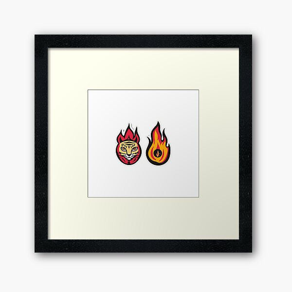 Item preview, Old School Tattoo Tiger & Flames – Fierce Traditional Ink Art designed and sold by AnaPixelArt.