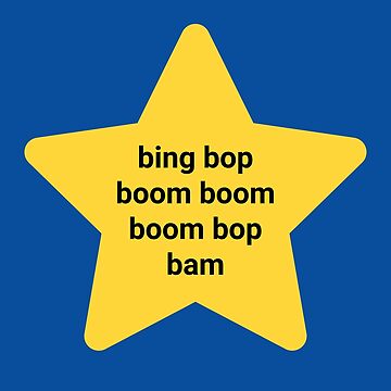 "bing bop boom boom boom bop bam star" Sticker for Sale by stars4all