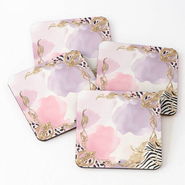 Item preview, Wild & Classy, Watercolor Dreams with a Touch of Baroque, Minimalist Gold & Pastel Abstract Art, Trendy Blush & Lilac with Golden Highlights designed and sold by Kintsugi99.