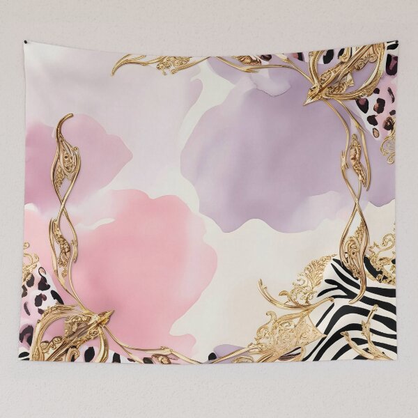Item preview, Wild & Classy, Watercolor Dreams with a Touch of Baroque, Minimalist Gold & Pastel Abstract Art, Trendy Blush & Lilac with Golden Highlights designed and sold by Kintsugi99.