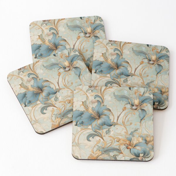 Item preview, Swirling vines and Iris floral designed and sold by Designbes.