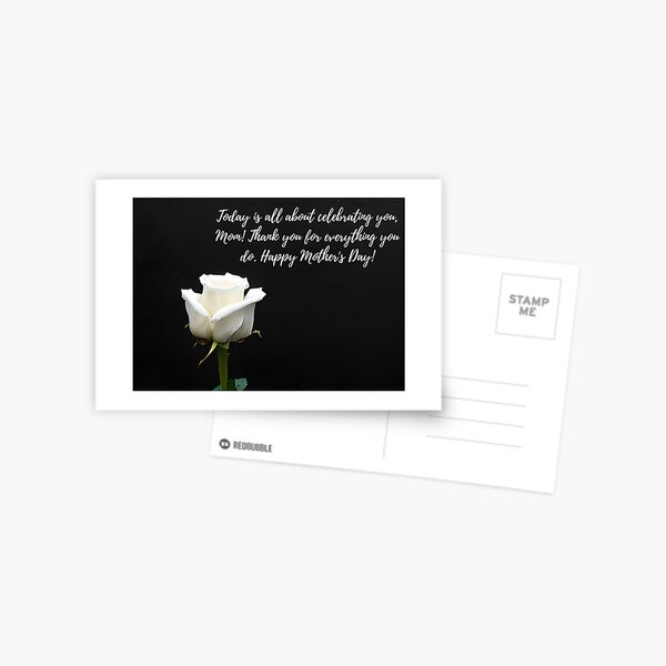 Item preview, One  white rose on a black background with mothers day quote designed and sold by Phootos1968a.