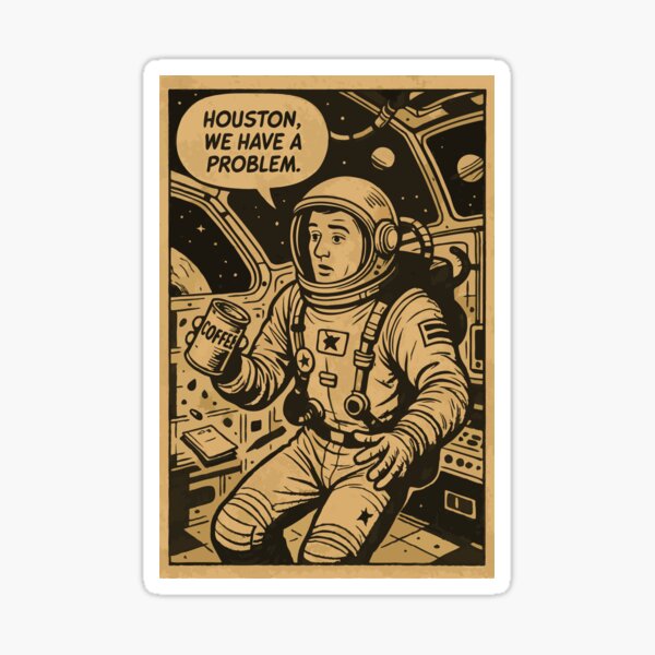 Item preview, Funny Astronaut Coffee Space Poster designed and sold by Dago345.