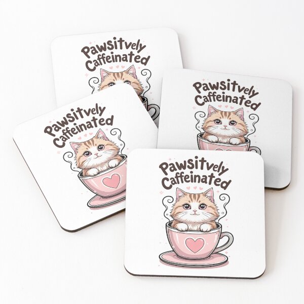 Item preview, Pawsitively Caffeinated – Cute Cat in a Coffee Cup designed and sold by BaisaStudio.