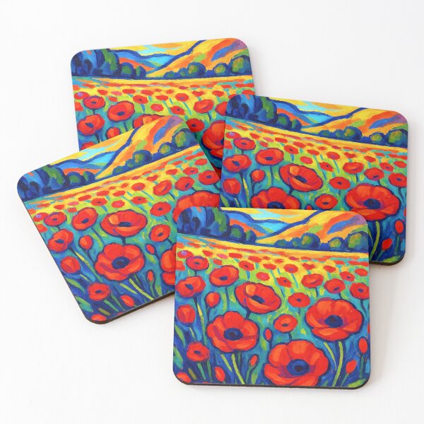 Item preview, Vibrant Poppy Field in Bloom Under a Colorful Sky designed and sold by ChrisButler.