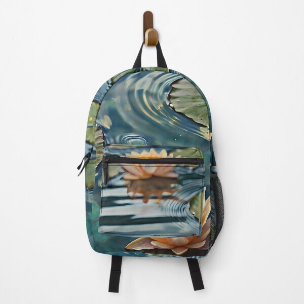 Item preview, Tranquil Lotus Pond – A Serene Water Lily Reflection in Rippling Water designed and sold by Nickyayee.