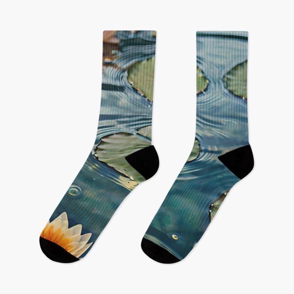 Item preview, Tranquil Lotus Pond – A Serene Water Lily Reflection in Rippling Water designed and sold by Nickyayee.