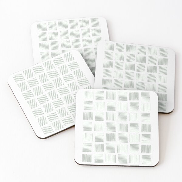 Item preview, Geometric Striped Mosaic Pattern in Olive and Sage designed and sold by Pattern&Pixel.