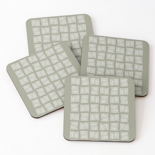 Item preview, Geometric Striped Mosaic Pattern in Olive and Sage designed and sold by Pattern&Pixel.