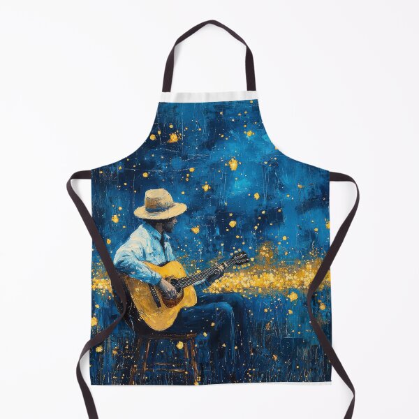 Item preview, Starry Serenade – Acoustic Guitar Folk Musician Painting designed and sold by AchaRat.