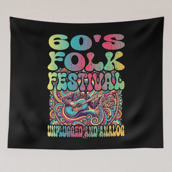Item preview, 60'S FOLK FESTIVAL UNPLUGGED AND ANALOG 60s vibes peace and love poetry and music arts  designed and sold by Jt41.