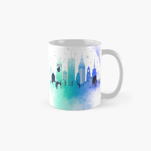 Item preview, Dreamy City Skyline Watercolor Illustration – Urban Nightscape Art designed and sold by Ctrl+P Studio.