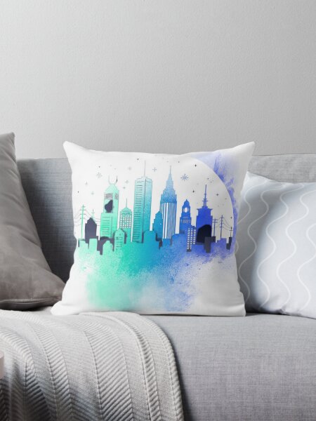 Item preview, Dreamy City Skyline Watercolor Illustration – Urban Nightscape Art designed and sold by Ctrl+P Studio.
