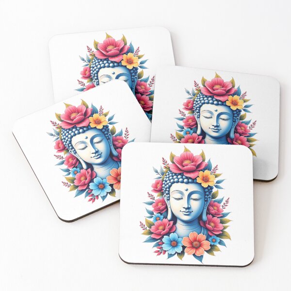 Item preview, spiritual art,  buda with  vibrant flowers designed and sold by nicnacc.