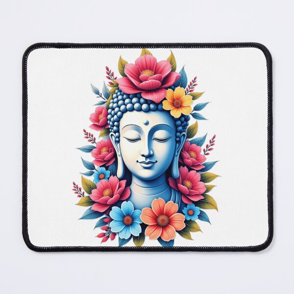 Item preview, spiritual art, buda with vibrant flowers designed and sold by nicnacc.