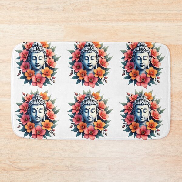 Item preview, spiritual art,  beautiful buda with  vibrant flowers designed and sold by nicnacc.