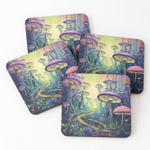 Item preview, Magical mushroom forest with bright colors designed and sold by No-No-Name.
