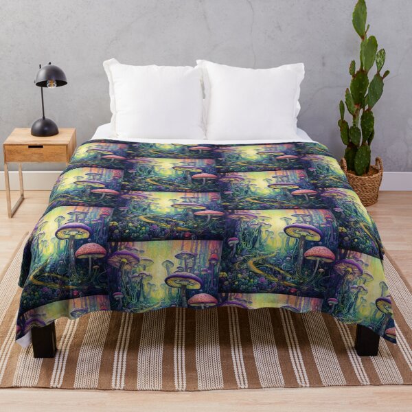 Item preview, Magical mushroom forest with bright colors designed and sold by No-No-Name.