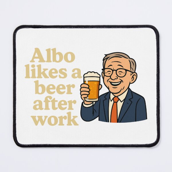 Item preview, Albo Likes A Beer After Work Cartoon Slogan designed and sold by imaginewoefully.
