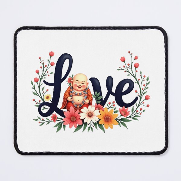 Item preview,   Love, sweet cute happy buda with vibrant flowers designed and sold by nicnacc.