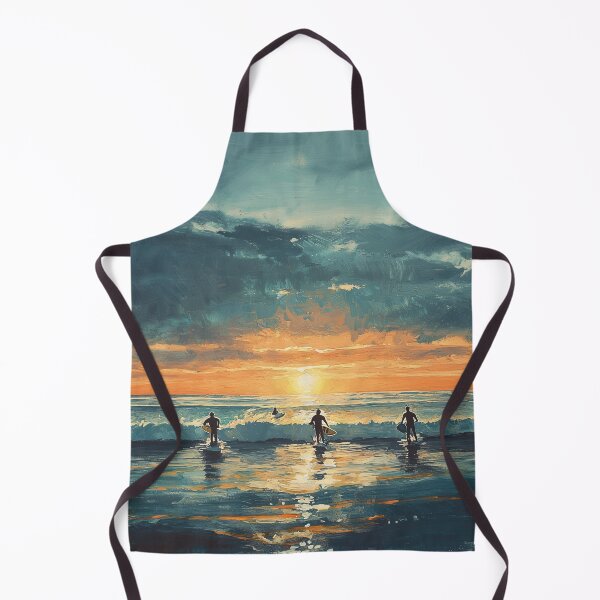 Item preview, Sunset Surf Session – Surfers Ocean Waves Painting designed and sold by AchaRat.