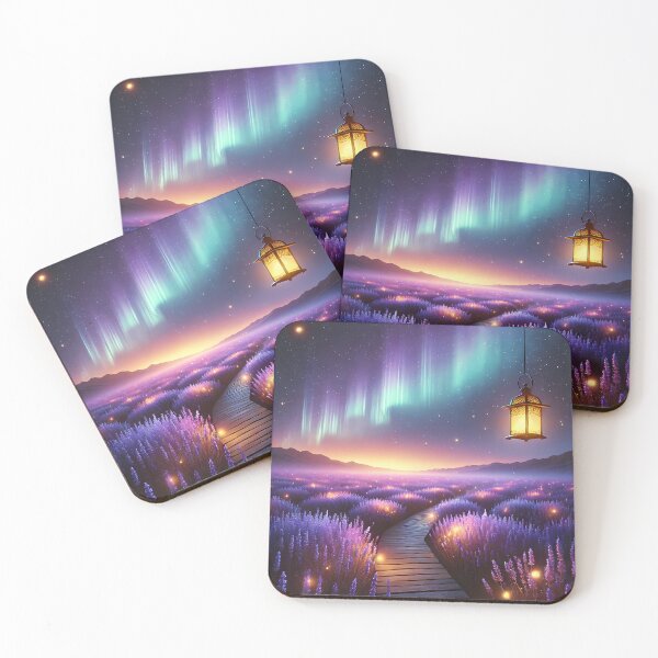 Item preview, Enchanted Lavender Nightscape with Glowing Lantern designed and sold by FusionCipher.
