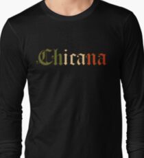 Chicana Mexican Flag Colors Long Sleeve T-Shirt