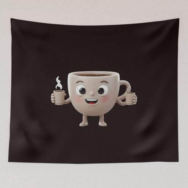 Item preview, Smiling Coffee Cup Enjoying a Sip designed and sold by Unlimited-Style.