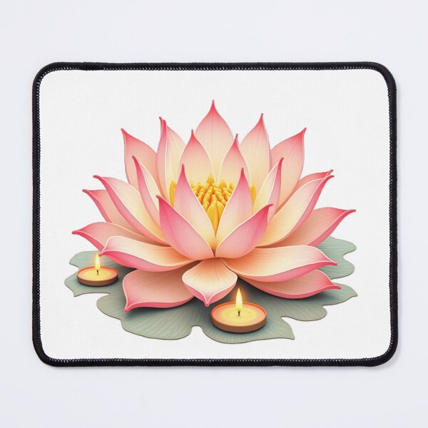 Item preview,  spiritual art,  stunning lotus flower with glowing candle designed and sold by nicnacc.
