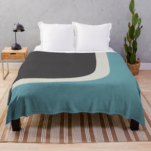Aperçu de l'œuvre Imprimé tricolore moderne en beige, bleu rétro et noir créée et vendue par RetroTrend.